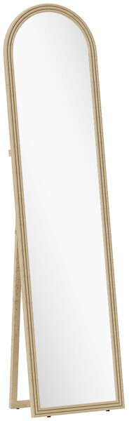 Oglindă HOMCOM de Podea și de Perete cu Suport, efect de Piatră, 40x160cm, Bej. | Aosom Romania