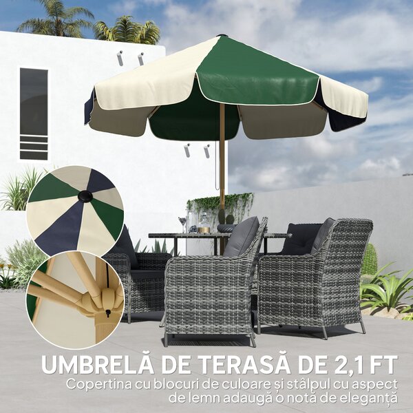 Outsunny terasă retro fals lemn | Aosom Romania