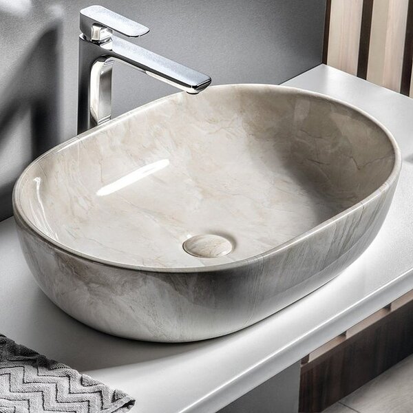 Sapho Dalma lavoar 59x42 cm ovale de blat maro/bej luciu MM427