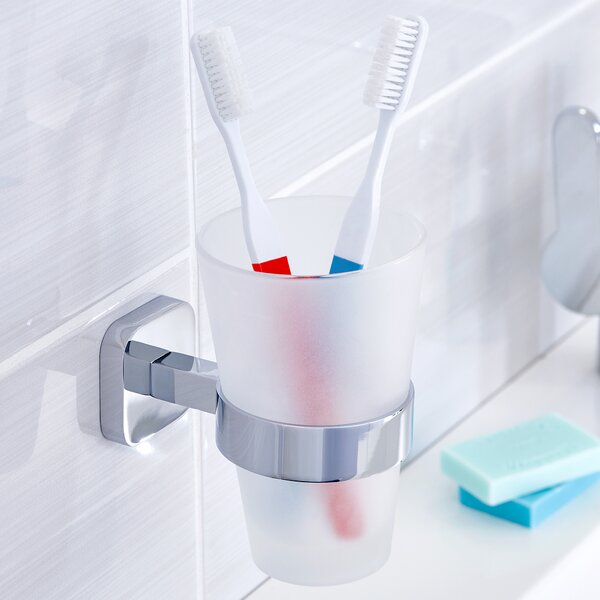 Tesa Elegaant cană pentru spălat dinți alb-crom 40443-00000-00
