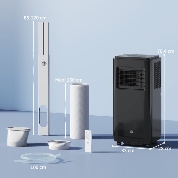 Aparat de aer condiționat portabil HOMCOM 9.000 BTU pentru camere | Aosom Romania