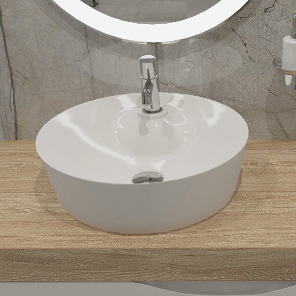 LaVita Caribe lavoar 43.5x43.5 cm rotund de blat alb luciu 5908211479415