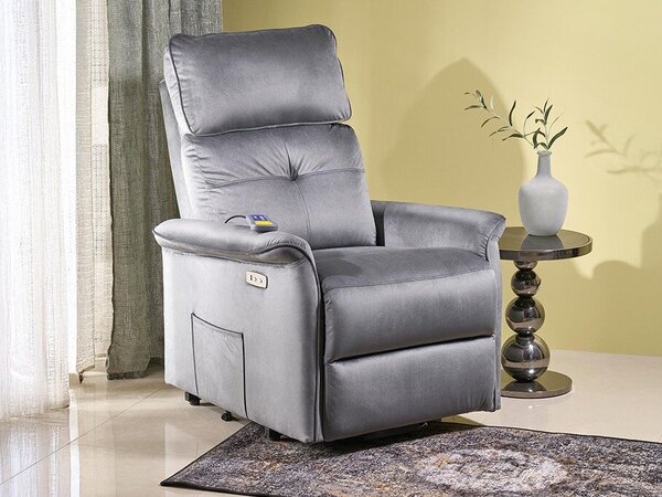 Fotoliu recliner Houston 1979Gri inchis, 8x8x9cm, Tapiterie, PicioarePicioare: Metal
