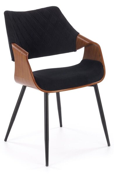 Scaun Houston 1986Negru, Nuc, 8x6x6cm, Tapiterie, Metalic