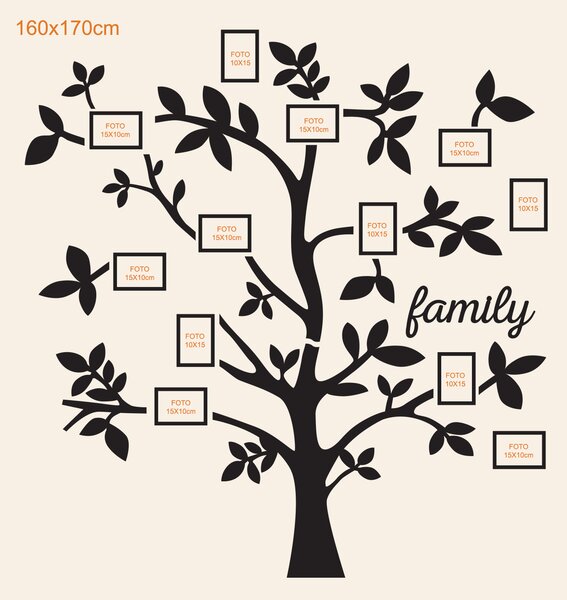 DUBLEZ | Copac din lemn cu rame foto - Family