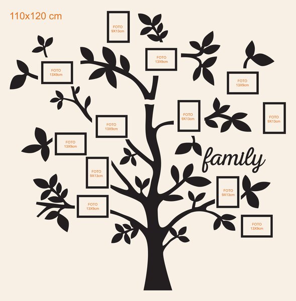 DUBLEZ | Copac din lemn cu rame foto - Family