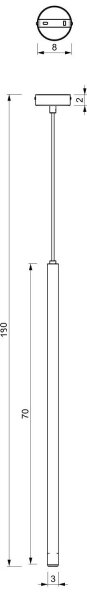 Lustră pe cablu YORU 1xG9/8W/230V 70 cm neagră