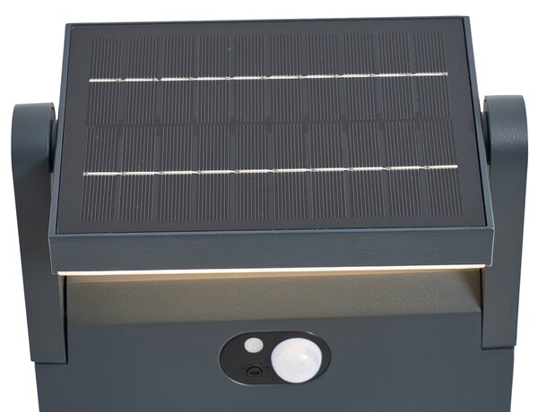 Lampa stâlp exterior gri închis cu senzor de mișcare 60cm IP54 Solar - Judge