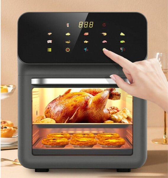 Friteuza electrica cu aer cald, Putere 1350 W, Capacitate 10 Litri