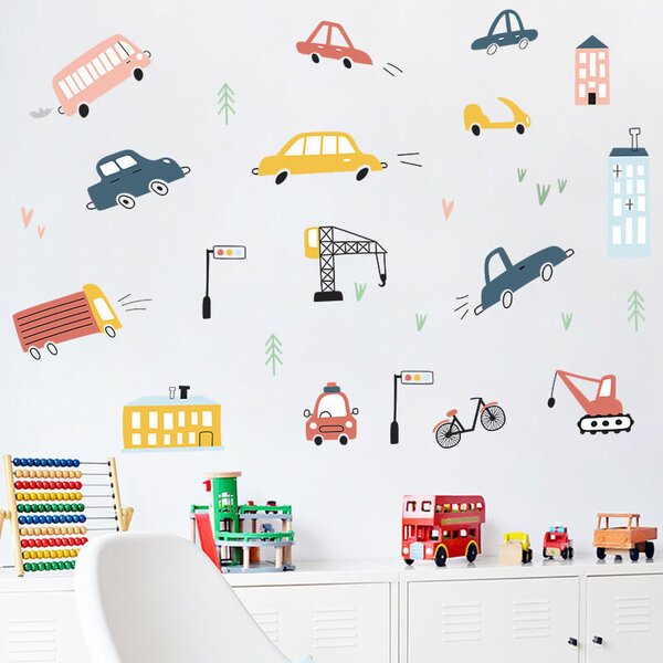 Impresi Autocolant pentru camera copilului Kids cars - 60x30 cm