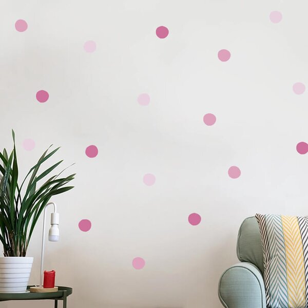 Impresi Autocolant pentru camera copilului Dots pink - 60x40cm