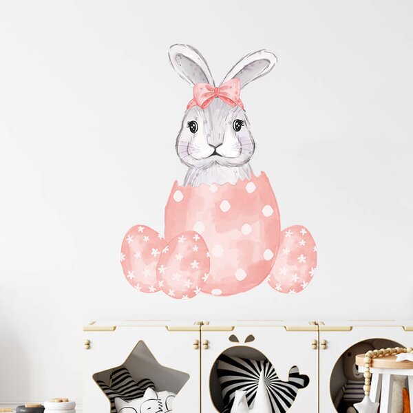 Impresi Autocolant pentru camera copilului Bunny and egg - 29x37cm