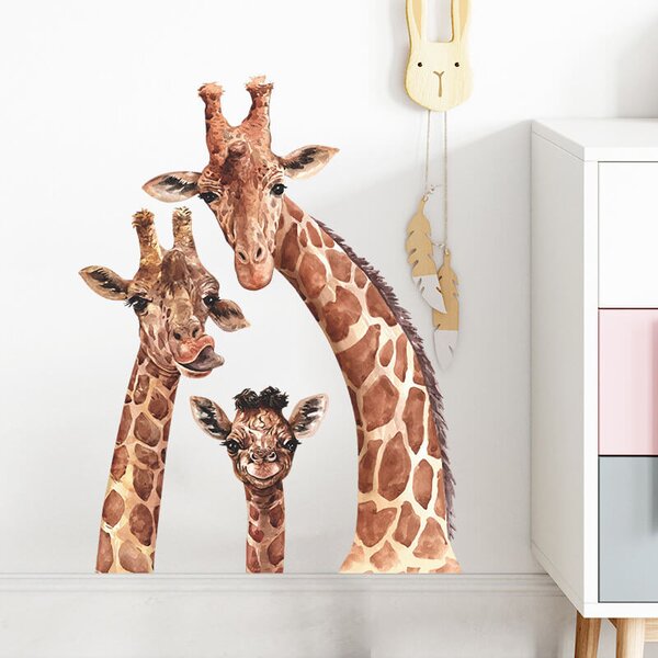 Impresi Autocolant pentru camera copilului Cute giraffes - 60x40cm
