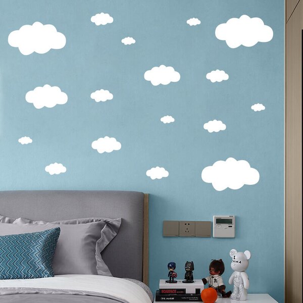 Impresi Autocolant pentru camera copilului White clouds - 57x39cm