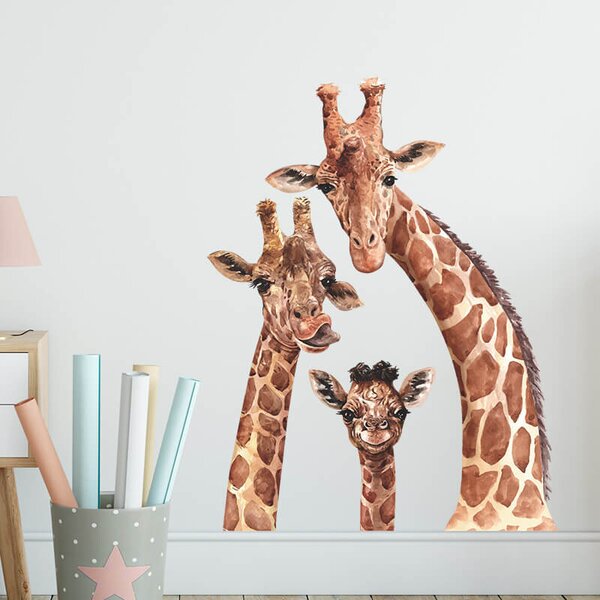 Impresi Autocolant pentru camera copilului Cute giraffes - 60x40cm