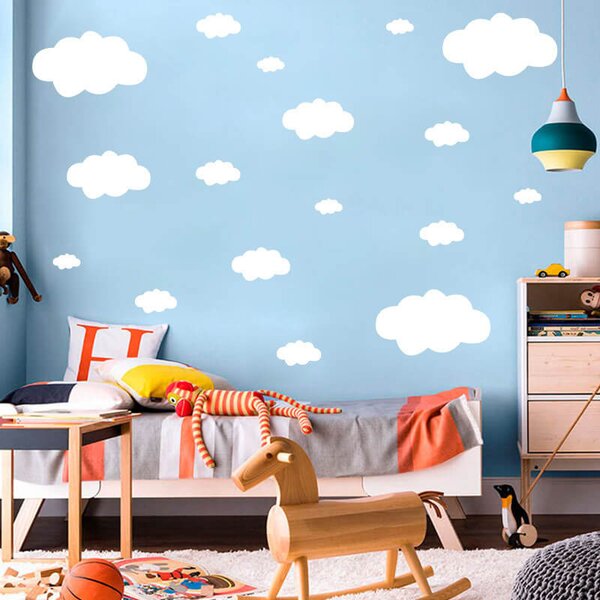 Impresi Autocolant pentru camera copilului White clouds - 57x39cm