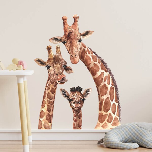 Impresi Autocolant pentru camera copilului Cute giraffes - 60x40cm