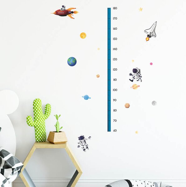 Impresi Autocolant pentru camera copilului Children's height chart astronauts - 90x30cm