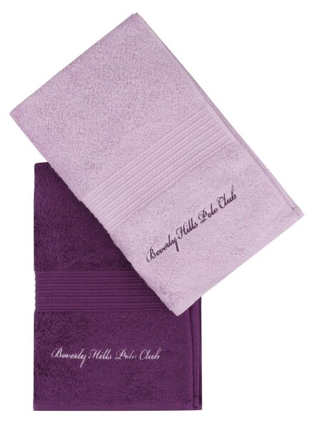 Set 2 prosoape baie 404, violet/lila, bumbac, 70x140 cm