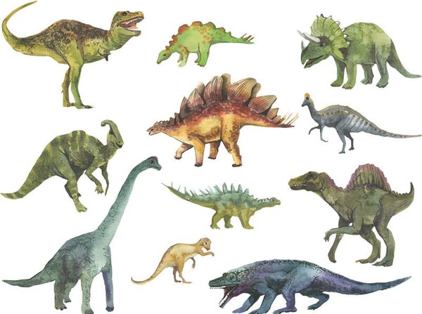 Impresi Autocolant pentru camera copilului Dinosaurs - 60x30 cm
