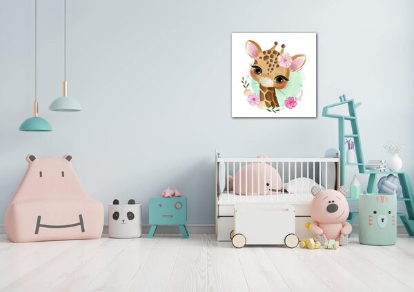 Impresi Obraz Giraffe with blossom - 20 x 20 cm