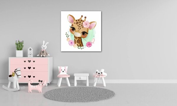Impresi Obraz Giraffe with blossom - 20 x 20 cm