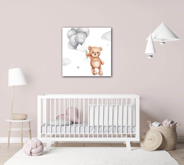 Impresi Obraz Bear with balloons - 20 x 20 cm