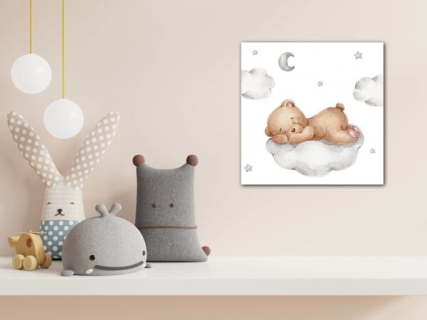 Impresi Obraz Sleepy bear on the cloud - 20 x 20 cm