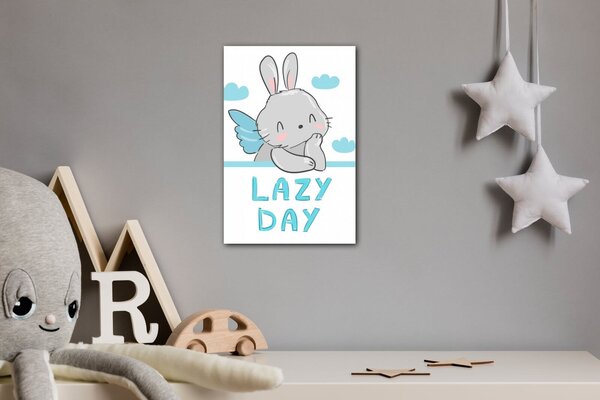 Impresi Obraz Blue and grey bunny - 20 x 30 cm