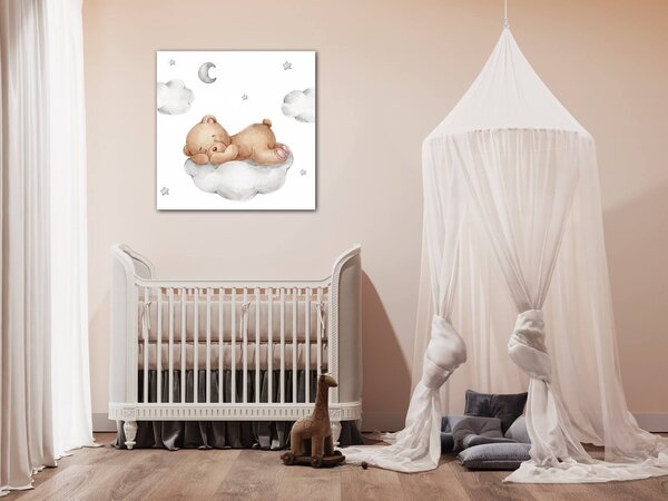 Impresi Obraz Sleepy bear on the cloud - 20 x 20 cm