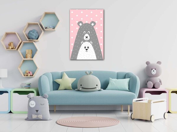 Impresi Obraz Pink grey bear - 20 x 30 cm