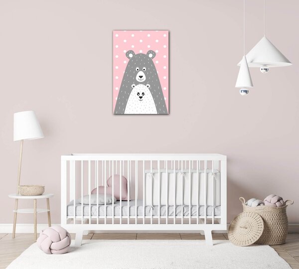 Impresi Obraz Pink grey bear - 20 x 30 cm