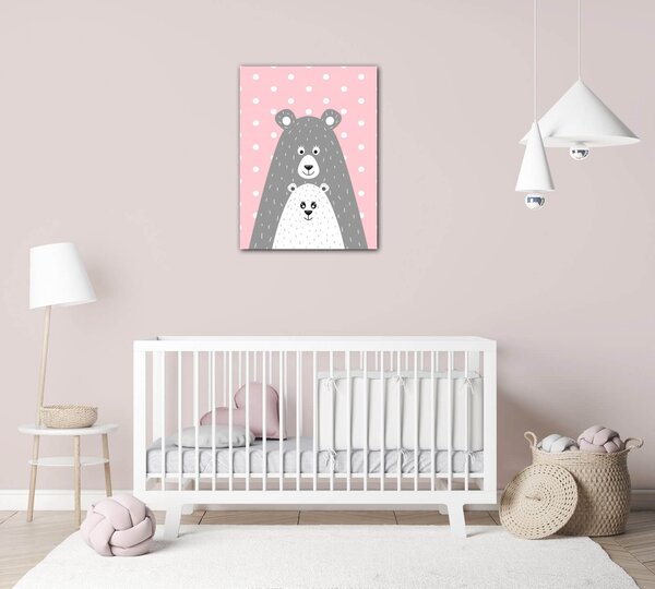 Impresi Obraz Pink grey bear - 30 x 40 cm