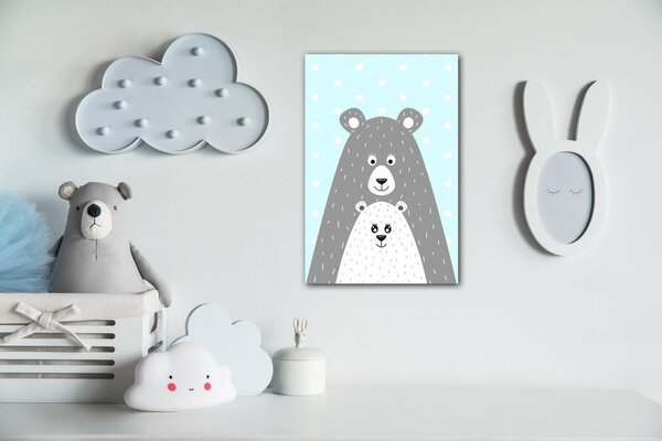 Impresi Obraz Bear blue background - 20 x 30 cm