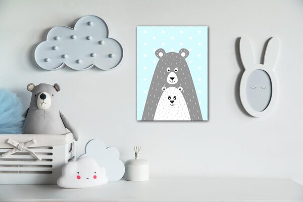 Impresi Obraz Bear blue background - 30 x 40 cm