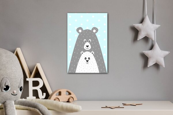 Impresi Obraz Bear blue background - 20 x 30 cm