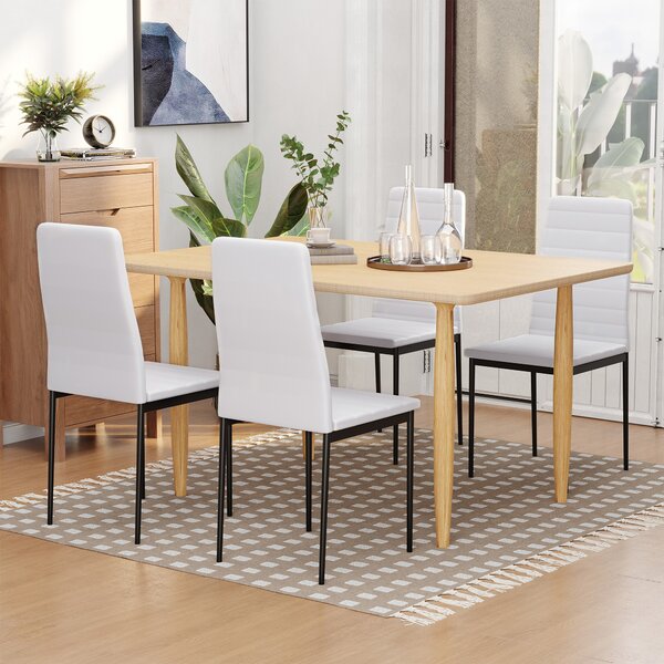 Set 4 scaune bucatarie HOMCOM, scaune moi, scaune pentru bucatarie, sarcina 120kg,41 x 50 x 97cm | Aosom Romania