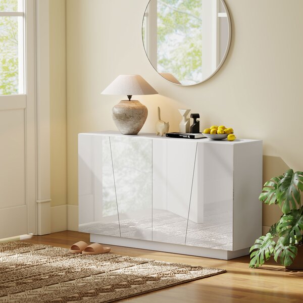 Dulap multifunctional HOMCOM cu 5 niveluri din PA alb cu polita reglabila pe 3 niveluri si baza inaltata, 150x40x88 cm | Aosom Romania