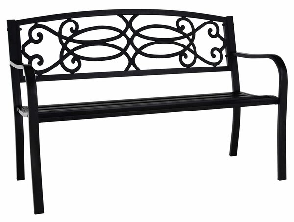 Banca gradina VENDA, negru, metal, 127x60x85 cm