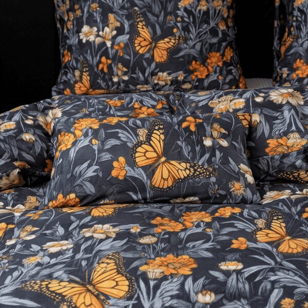 Lenjerie de pat din microfibra BUTTERFLY GARDEN albastru-gri Dimensiune lenjerie de pat: 70 x 90 cm | 140 x 200 cm