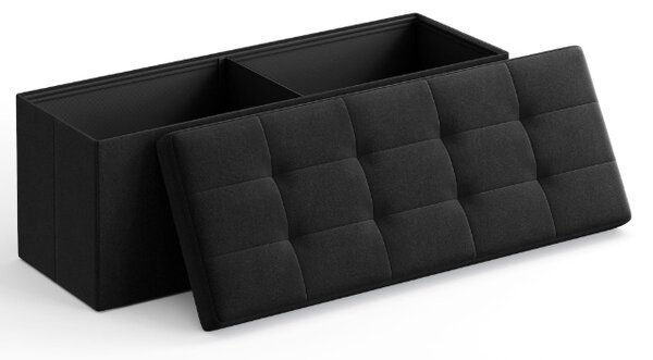 Taburet cu spatiu depozitare OTTOMAN 110x38 cm, negru