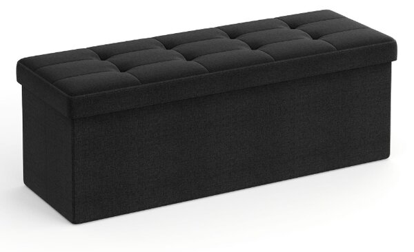 Taburet cu spatiu depozitare OTTOMAN 110x38 cm, negru