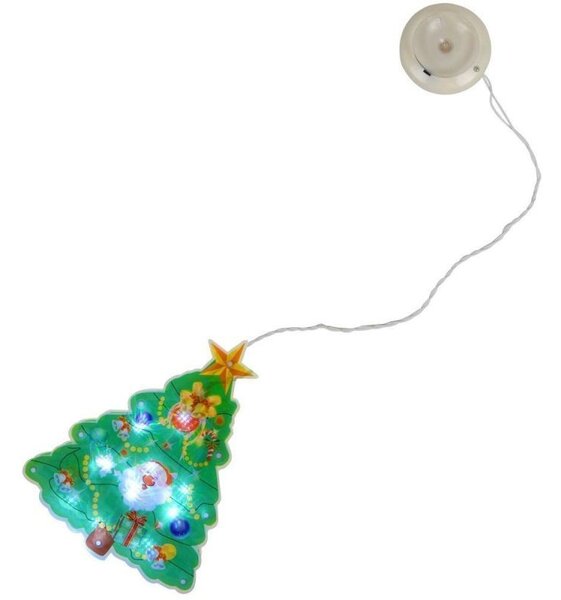 Bradulet impodobit LED, figurina Craciun pentru fereastra, 20 cm, Home