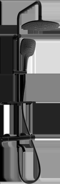 Mexen - Set de duș KT17 cu robinet termostatic Kai, negru, 779001793-70