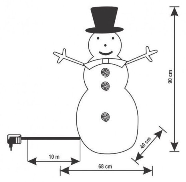 Figurina Om de zapada luminos, 90 cm, acril, 80 LED-uri, IP44, alimentare retea