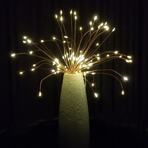 Artificii decorative 120 microLED-uri, 60 fire, telecomanda, 8 tipuri iluminare