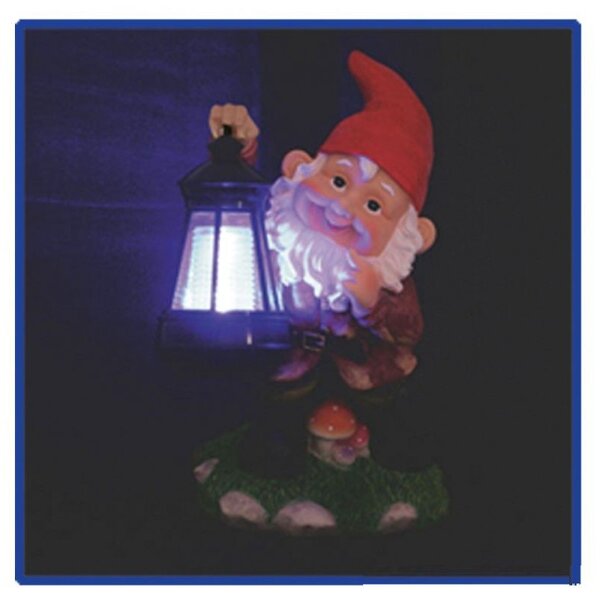 Lampa solara Pitic cu felinar pentru curte, iluminare multicolora