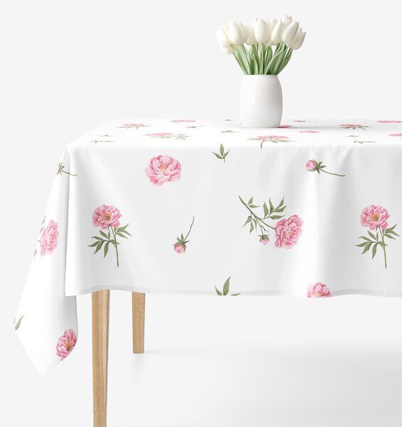 Goldea față de masă 100% bumbac - bujori 100 x 100 cm