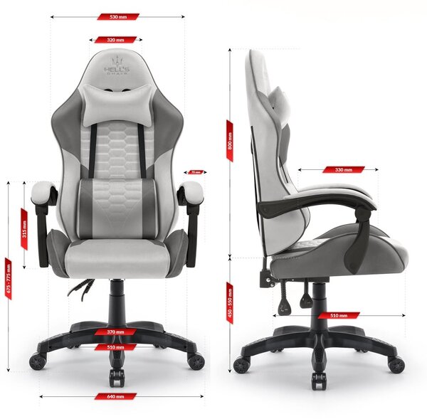 Scaun de gaming HC-1000, gri