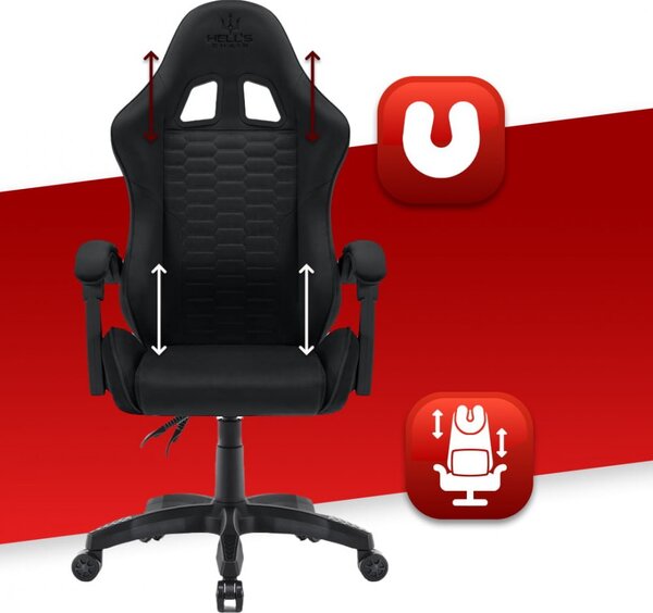 Scaun de gaming HC-1000, negru